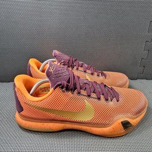 Mens Sz 11 Orange Nike Kobe 10 Silk Athletic Sneakers